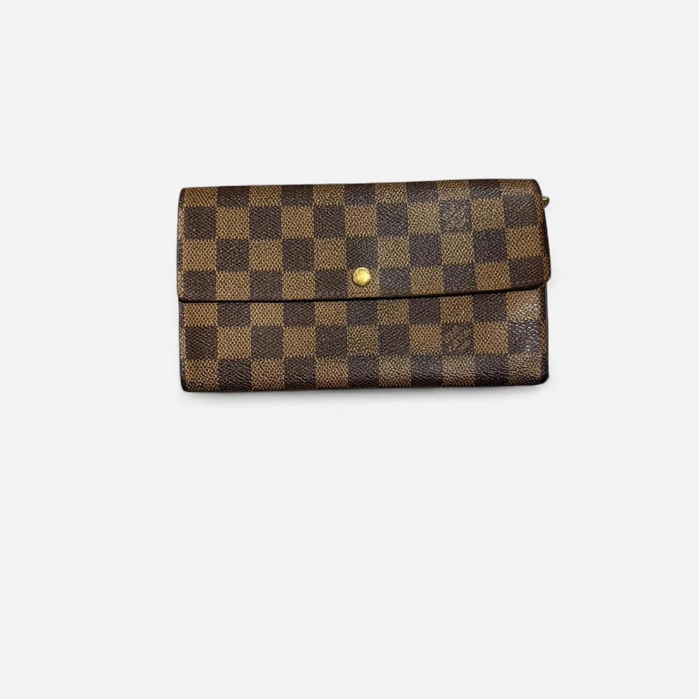 Brown and tan Louis Vuitton wallet #LV
